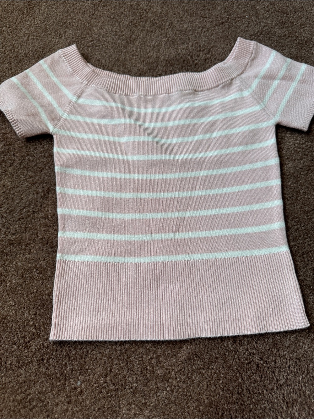 Garage Striped Pink & White Knit Top